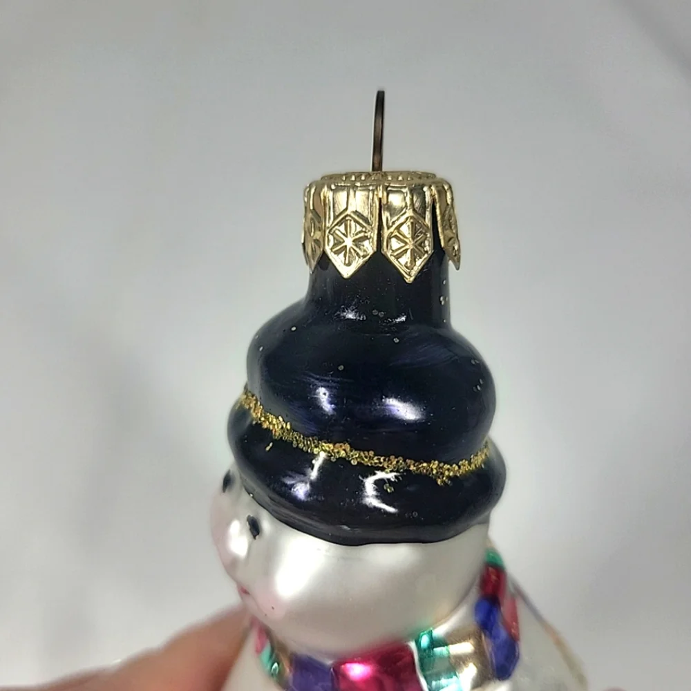 Christopher Radko Glass Blown Snowman Ornament On‎ Motorcycle